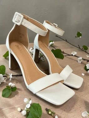 White strappy sandals